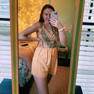 yellow bohemian romper